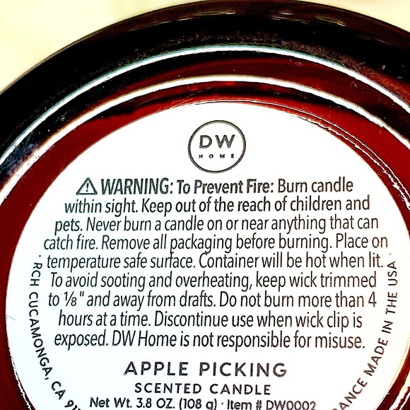 DW HOME APPLE PICKING CANDLE RICHLY SCENTED NEW MINI - Picture 4 of 4